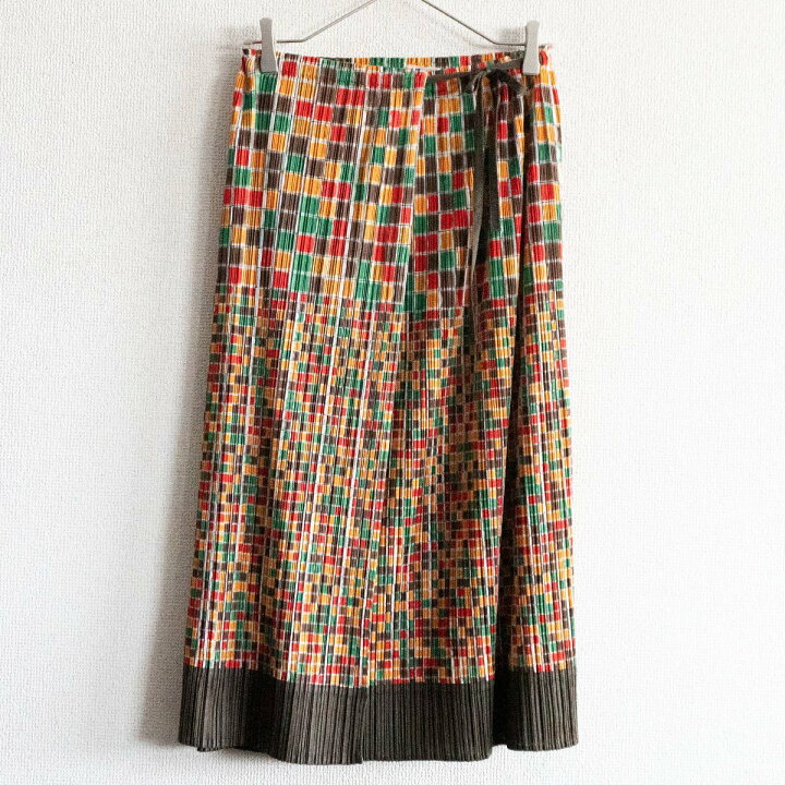 楽天市場】【極美品】 PLEATS PLEASE【総柄 ロング スカート】プリーツ 