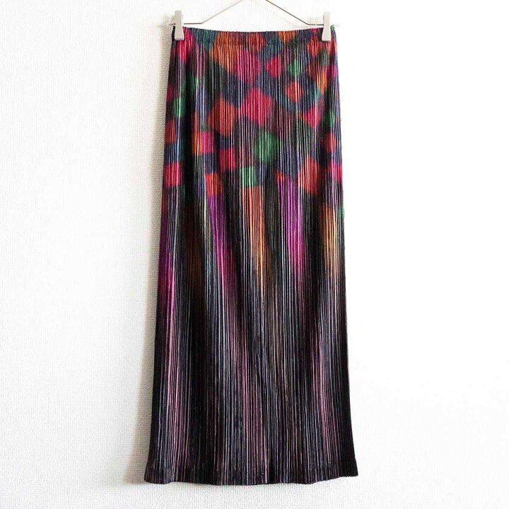 楽天市場】【極美品】 PLEATS PLEASE【総柄 ロング スカート】プリーツ 