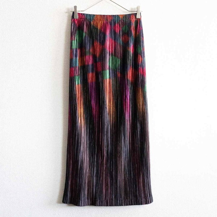 楽天市場】【極美品】 PLEATS PLEASE【総柄 ロング スカート】プリーツ 