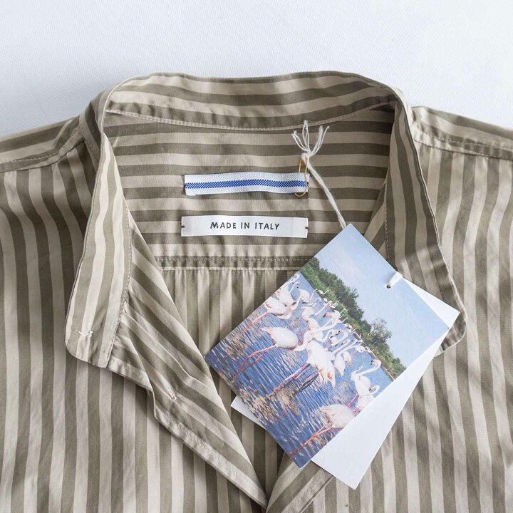 楽天市場】【極美品】CristaSeya 【Striped Cotton Mao Shirt】M 