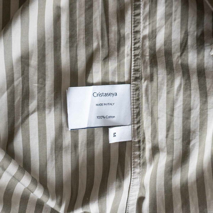 楽天市場】【極美品】CristaSeya 【Striped Cotton Mao Shirt】M 