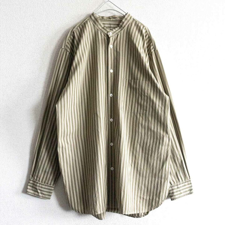楽天市場】【極美品】CristaSeya 【Striped Cotton Mao Shirt】M 