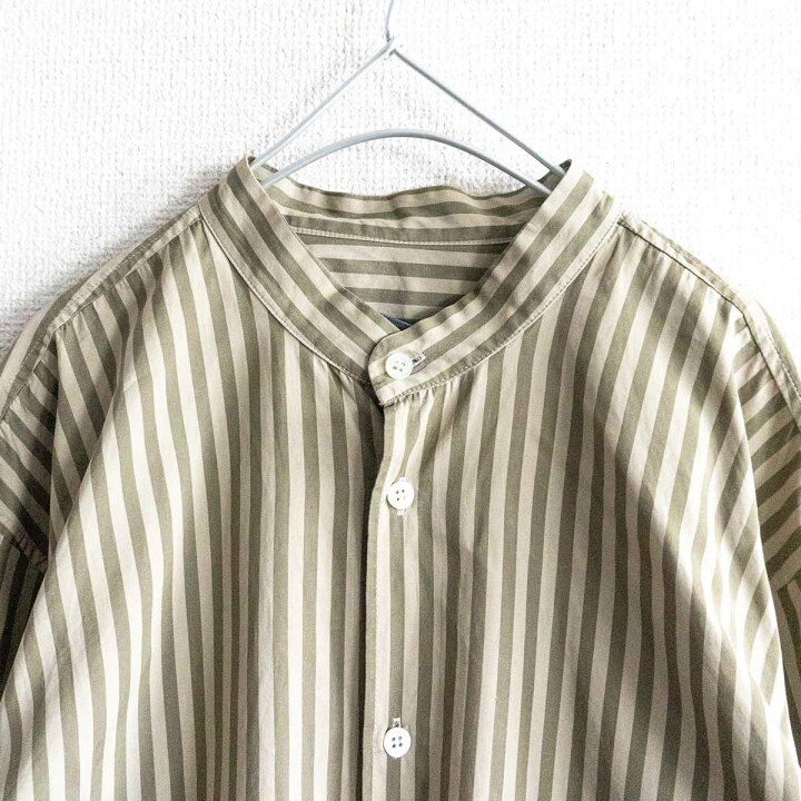 楽天市場】【極美品】CristaSeya 【Striped Cotton Mao Shirt】M 