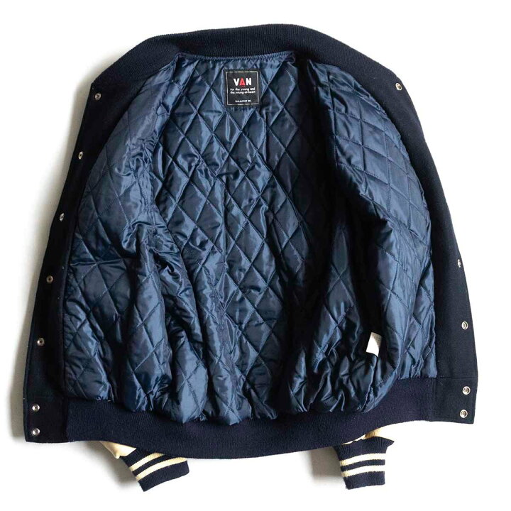 楽天市場】【美品】VAN JAC【袖レザー スタジャン】LL ヴァン ワッペン  