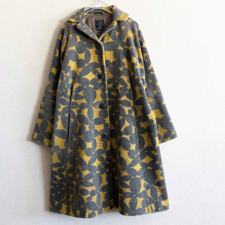 楽天市場】【極美品】mina perhonen【leaf パイル刺繍Aラインコート  