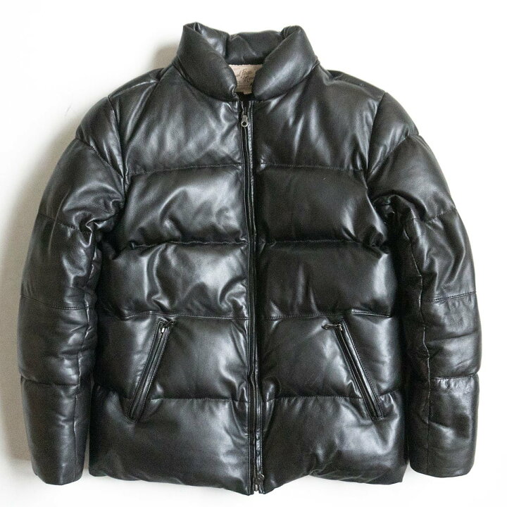 楽天市場】【美品】AVIREX【レザー ダウンジャケット】L ブラック  
