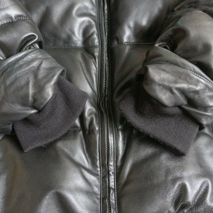 楽天市場】【美品】AVIREX【レザー ダウンジャケット】L ブラック 