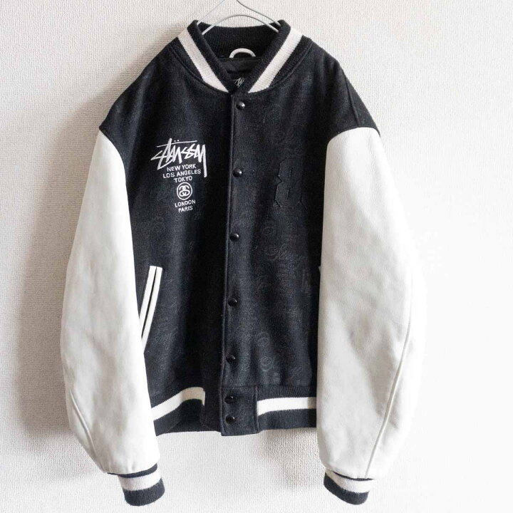 楽天市場】【希少】STUSSY【25th WORLD TOUR スタジャン】L オールド 