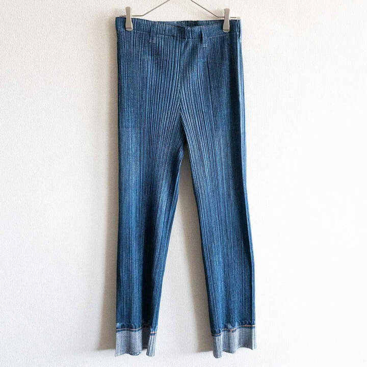 楽天市場】【美品】 PLEATS PLEASE【デニム転写 プリーツ パンツ 