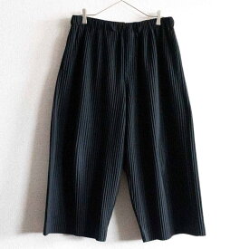 【美品】 HOMME PLISSE ISSEY MIYAKE【プリーツ ワイド パンツ】ブラック オムプリッセ イッセイミヤケ 2405265