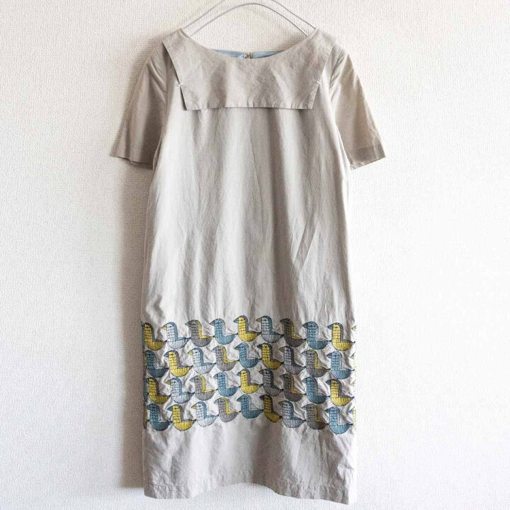 楽天市場】【美品】mina perhonen【wood birdドレス】38 ワンピース 