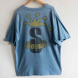 【80s/USA製】STUSSY【Sクラウン Tシャツ】XL ステューシー OLD オールド ビッグシルエット オーバーサイズ 古着 u2405162