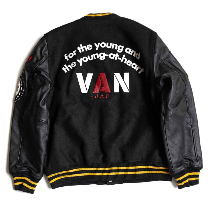 楽天市場】【未使用品】VANSON×VAN JAC【レザー スリーブスタジャン 