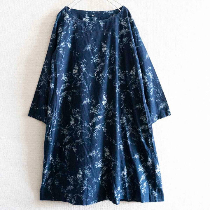 楽天市場】【美品】45R【花柄 インディゴ ワンピース】45rpm 2406402  
