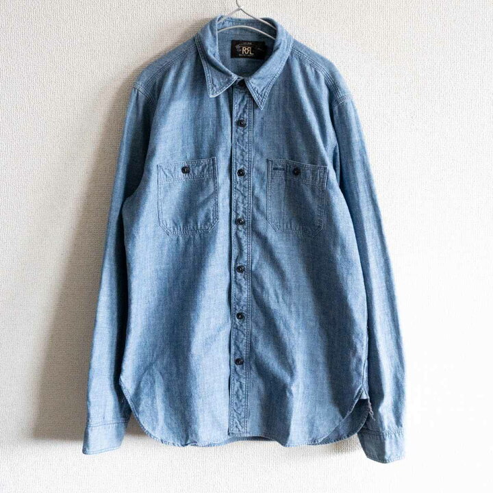 楽天市場】【美品】RRL 【Indigo Chambray Work Shirt】S インディゴ  