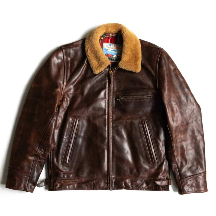 楽天市場】【希少ボア付き】AERO LEATHER【Highwayman/ ホースハイド 