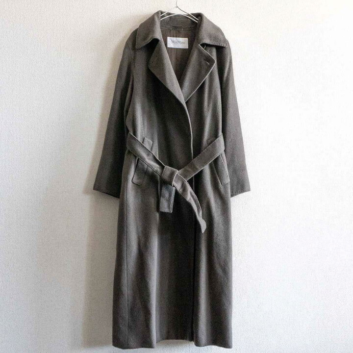 楽天市場】【最高級】 MAX MARA【キャメル ベルテッド コート】36 