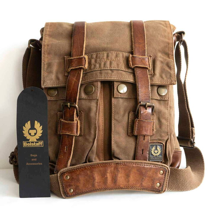 楽天市場】【最高級】Belstaff【キャンバス×レザー ショルダーバッグ 