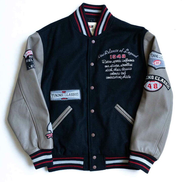 楽天市場】【美品】VAN JAC【袖レザー スタジャン】L ヴァン ワッペン 