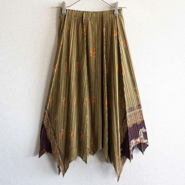 楽天市場】【美品】 PLEATS PLEASE【総柄 ロング スカート 