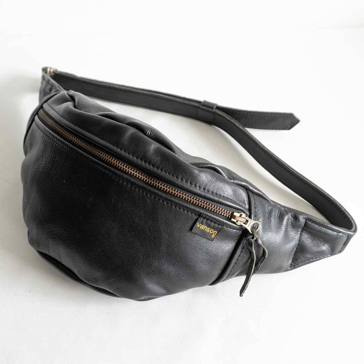 楽天市場】【美品】 VANSON 【レザー ファニーパック】ブラック  