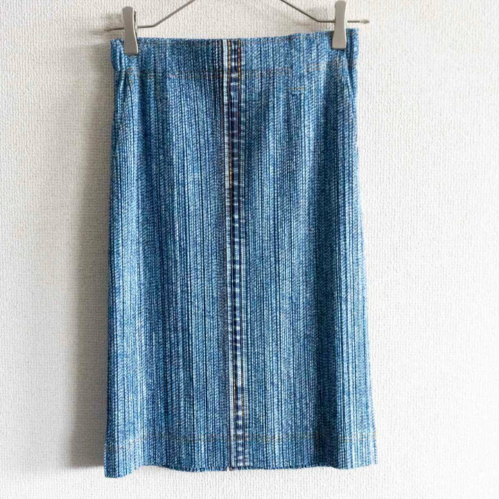 楽天市場】【極美品】 PLEATS PLEASE【デニム転写 プリーツ スカート 
