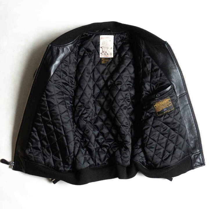 楽天市場】【美品】AVIREX【レザー スタジャン】L ブラック アワード 
