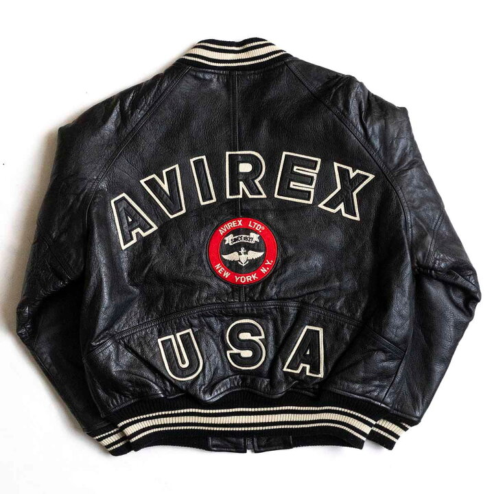 楽天市場】【美品】AVIREX【レザー スタジャン】M アワード ジャケット 
