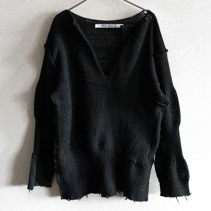 楽天市場】【美品】PERVERZE【20SS/patch knit top】 F パーバーズ 