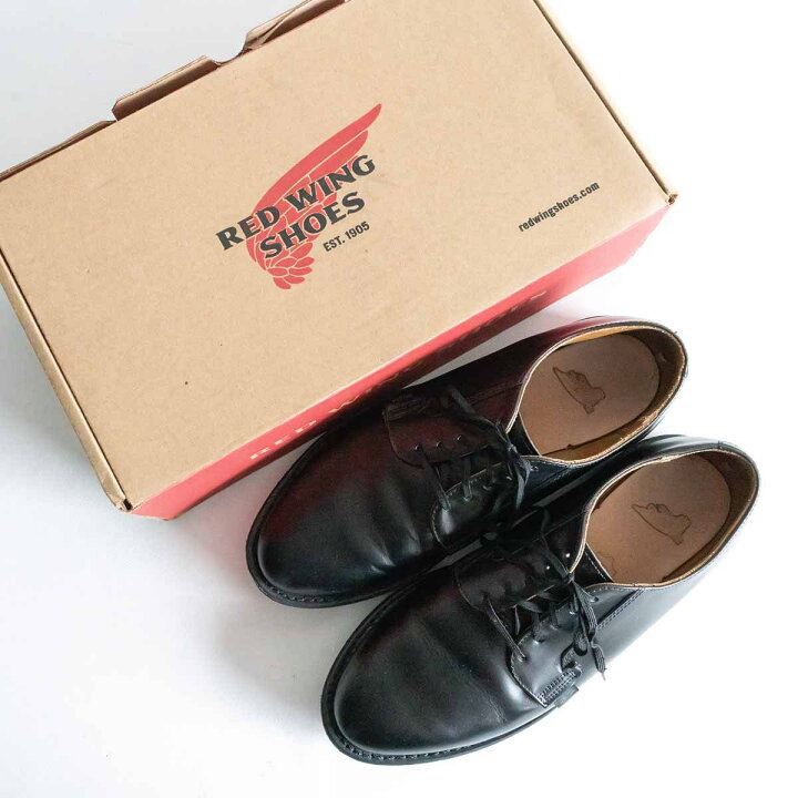 美品】REDWING【101/POSTMAN OXFORD SHOES】US9D ブラック ポストマン 