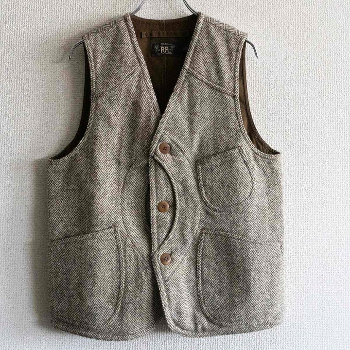 楽天市場】【美品】 RRL 【HARRIS TWEED HUNTING VEST 】S ハリス 