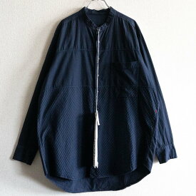 【美品】 CASEY CASEY 【19HC278/ FABIANO PATCH SHIRT ストライプシャツ】S オーバーシルエット ケーシー ケーシー 25070004