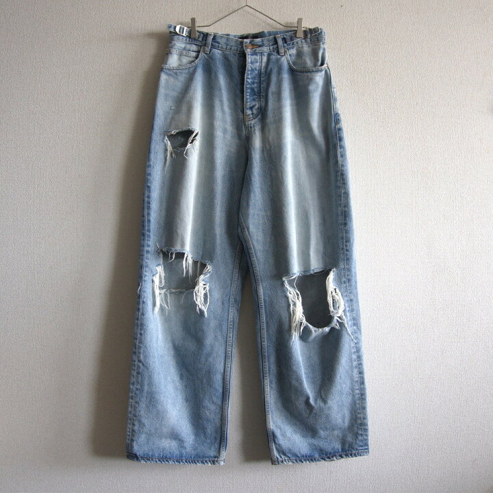 BALENCIAGA バレンシアガ 23SS SUPER DESTROYED BAGGY 745248 TNW11 