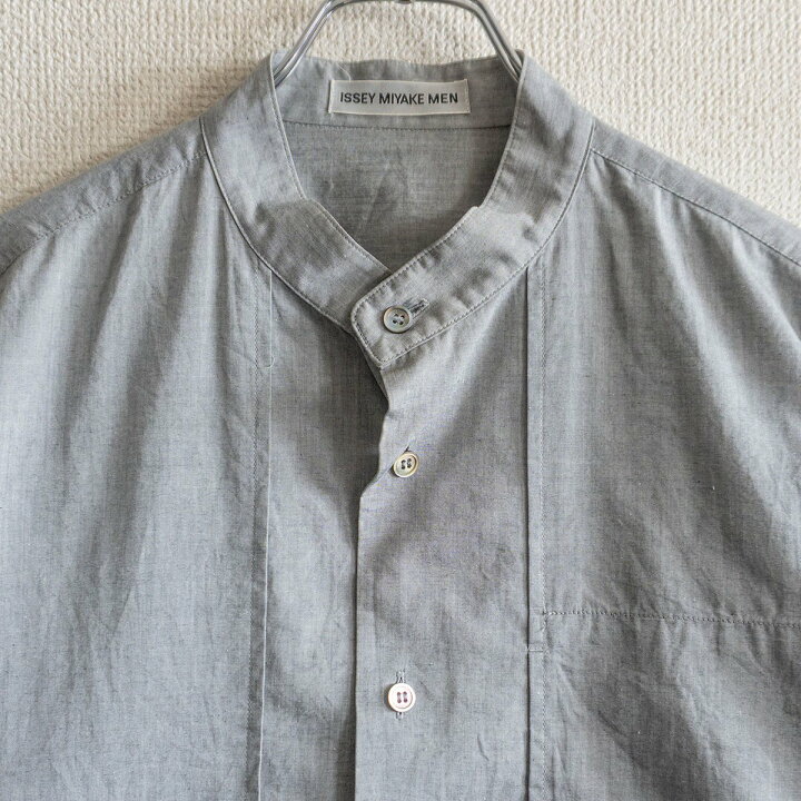 楽天市場】【美品】ISSEY MIYAKE MEN【バンドカラー シャツ】 2 グレー  