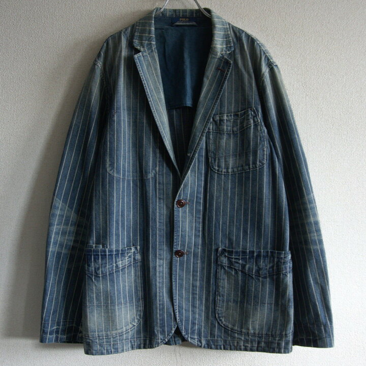 楽天市場】【美品】POLO RALPH LAUREN【INDIGO STRIPE SPORTSCOAT】L 
