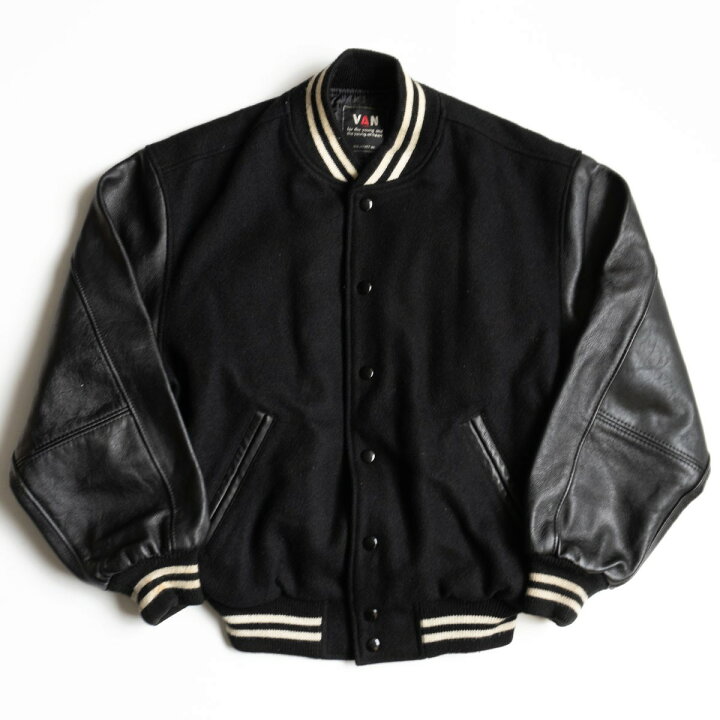 楽天市場】【美品】 VAN JAC 【袖レザー スタジャン】M ヴァン  