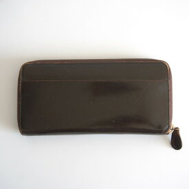 【人気】GANZO【THIN BRIDLE (シンブライドル) ラウンドファスナー長財布】ダークブラウン ガンゾ 25100579