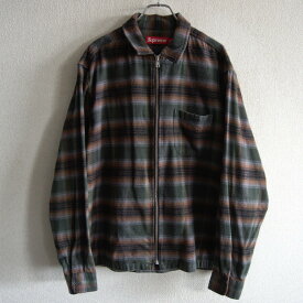 【美品】Supreme【24SS Shadow Plaid Flannel Zip Up Shirt】M シュプリーム シャドーチェック ジップ シャツ 26010073