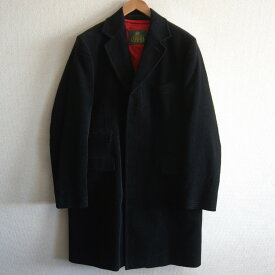 【極美品】GRENFELL【コーデュロイ チェスターコート】40 イングランド製 ブラック グレンフェル 26030336