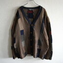 【美品】GEOFFREY B.SMALL 【リメイク パッチワーク カーディガン】L ジェフリービースモール 26050065