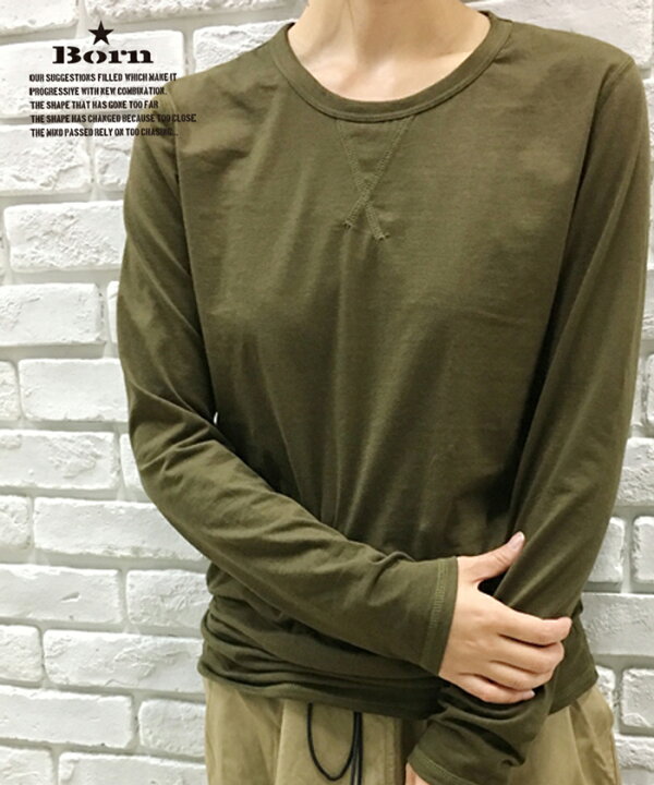 楽天市場 Born ボーン 長袖 Tシャツ ロンt カットソー レディース ロンティー インナー 黒 アンダーシャツ トップス 日本製 かわいい おしゃれ シンプル コーデ グレー ブラック 黒 クロ コットン カラーストレッチ生地 トップス コーデ おすすめ ネイビー メール便対応