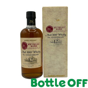 �j�b�J �����g�E�C�X�L�[ �W�E�A�j�o�[�T���[12�N �n��70���N�L�O���萻�� ���t�� 40% 500ml NIKKA Malt 100 Whisky The ANNIVERSARY 12years �I�[���h�{�g�� ���B���e�[�W�E�C�X�L�[�y�񎟗��ʕi�z