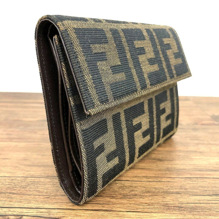 楽天市場】【中古】 送料込み！ 未使用品 FENDI 三つ折り財布 ズッカ柄  