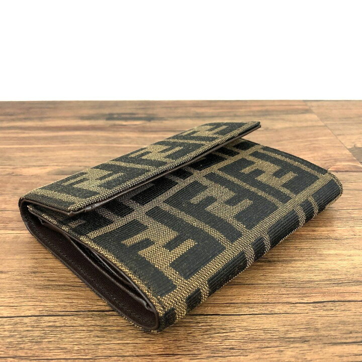 楽天市場】【中古】 送料込み！ 未使用品 FENDI 三つ折り財布 ズッカ柄  