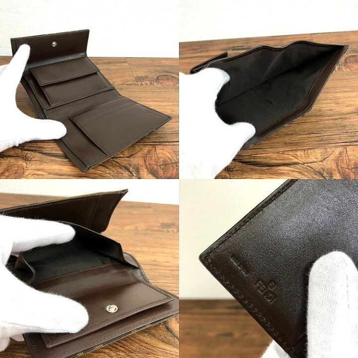 楽天市場】【中古】 送料込み！ 未使用品 FENDI 三つ折り財布 ズッカ柄  