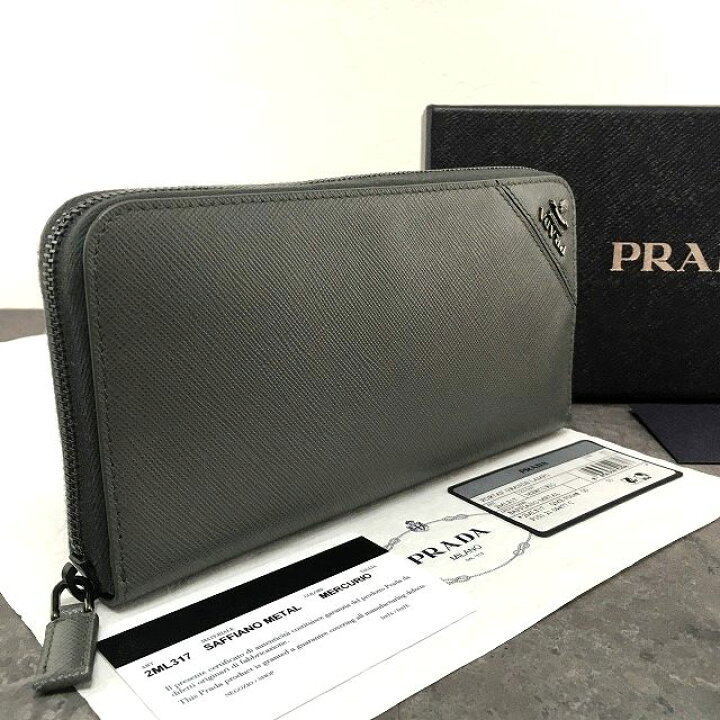 楽天市場】【中古】 送料込み！ 未使用品 PRADA ジップウォレット 