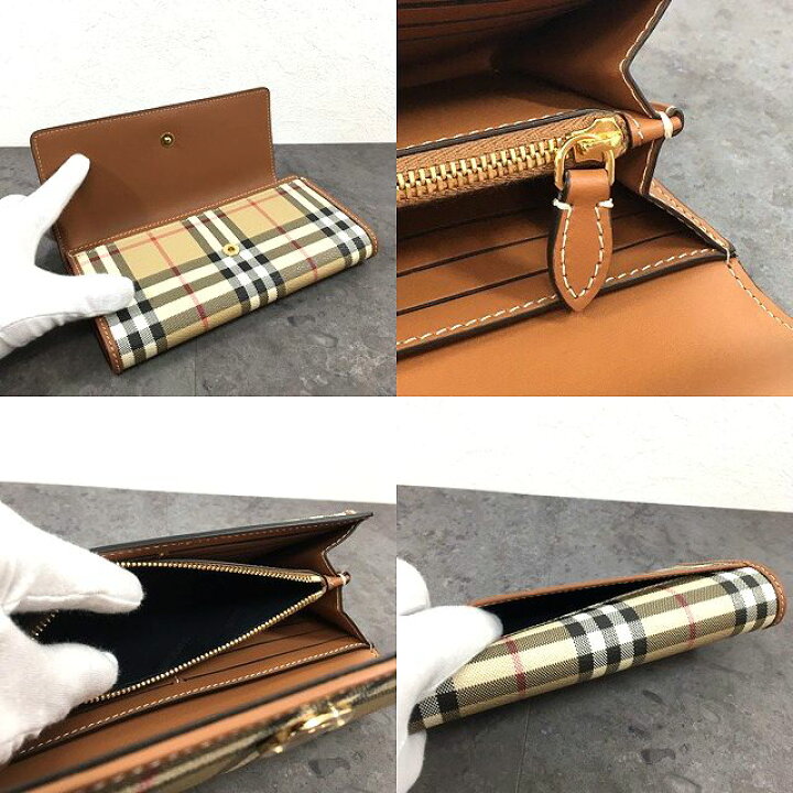 楽天市場】【中古】 送料込み！ 未使用品 BURBERRY 長財布 ベージュ  