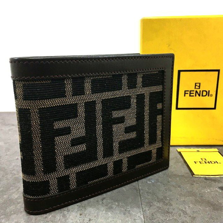 楽天市場】【中古】 送料込み！ 未使用品 FENDI 二つ折り財布 ズッカ柄  