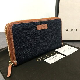 送料込み！ 極美品 GUCCI ジップウォレット 363423 デニム 箱付き 70