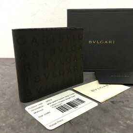 【中古】 送料込み！ 未使用品 BVLGARI 札入れ ダークブラウン ブロゴマニア 箱付き ☆プレゼントにも☆ 143